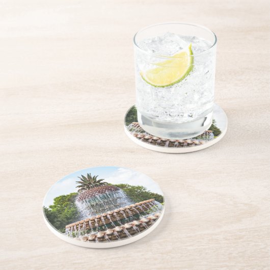 Dessous De Verre En Grès Pineapple Fountain à Charleston (Côté)