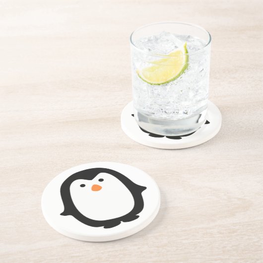Dessous De Verre En Grès Pingouin de dessin cool (Côté)