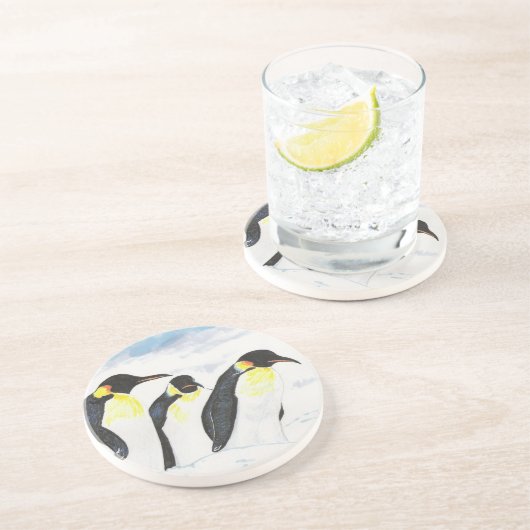 Dessous De Verre En Grès Pingouins (Côté)