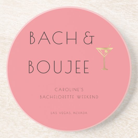 Dessous De Verre En Grès Pink Bach et Boujee Bachelorette (Devant)