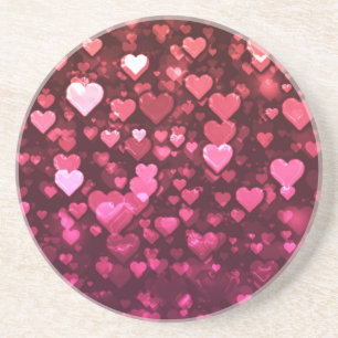 Dessous De Verre En Grès Pink Bokeh Hearts papier peint Arrière - plan numé