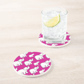 Dessous De Verre En Grès Pink Cute Animal Pattern Cartoon Elephant Pattern (Côté)