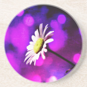 Dessous De Verre En Grès Pink N Amethyst Daisy