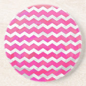 Dessous De Verre En Grès Pink Passion Chevron Motif (Devant)