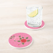 Dessous De Verre En Grès Pink roses (Côté)