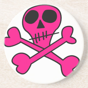 Dessous De Verre En Grès pink skull