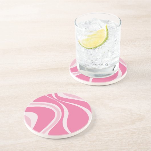 Dessous De Verre En Grès Pink Waves Coaster (Côté)