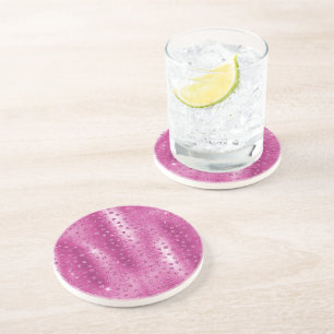Dessous De Verre En Grès Pink White Sparkhe Cheetah Imprimer