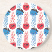 Dessous De Verre En Grès Pirate Jellyfish, Motif de méduses, Sea Animaux (Devant)