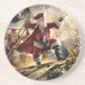 Dessous De Verre En Grès Pirate Père Noël (Devant)