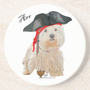 Dessous De Verre En Grès Pirate Westie