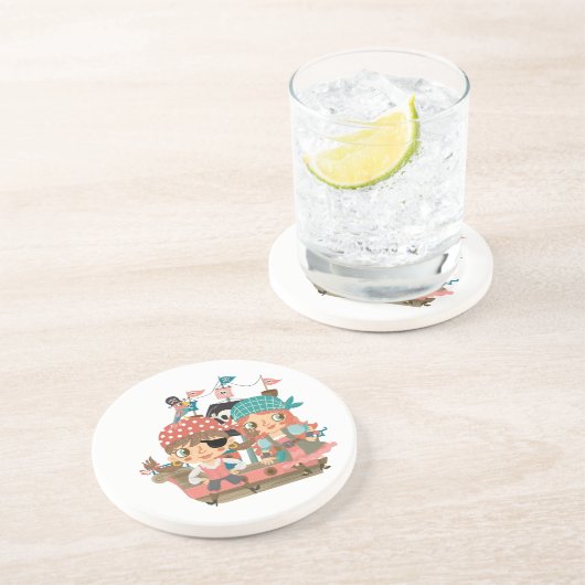 Dessous De Verre En Grès Pirates Girly (Côté)