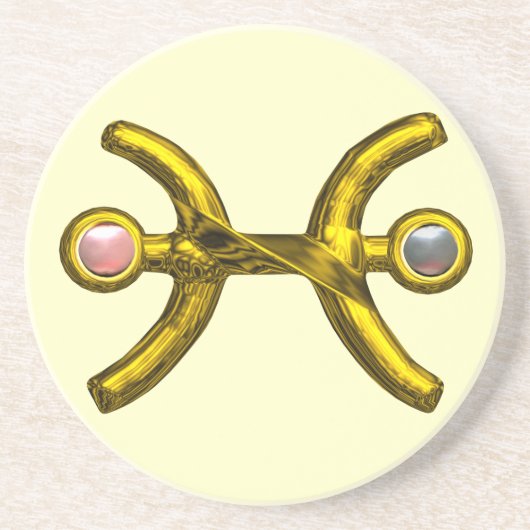 Dessous De Verre En Grès PISCES OR ZODIAC ANNIVERSAIRE JEWEL Pearl Ivory (Devant)