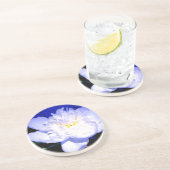 Dessous De Verre En Grès Pivoine blanche et violette (Côté)