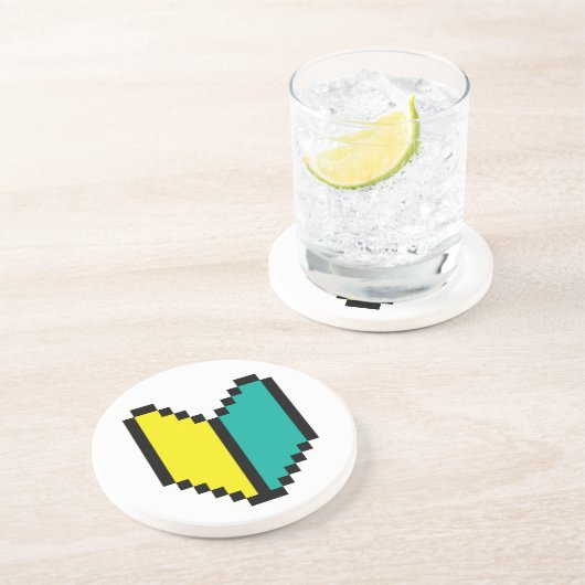 Dessous De Verre En Grès Pixel 8 bits Wakaba / Mark Shoshinsha (Côté)