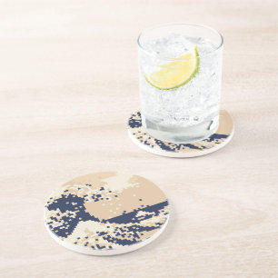 Dessous De Verre En Grès Pixel Tsunami 8 Bit Pixel Art