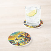 Dessous De Verre En Grès pixelated image of a dragon trainer (Côté)