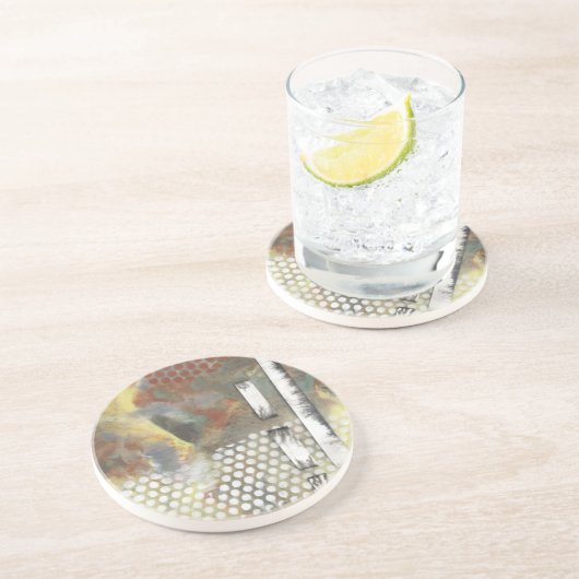 Dessous De Verre En Grès Pixels marbrés II (Côté)