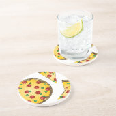 Dessous De Verre En Grès pizza à paillettes (Côté)