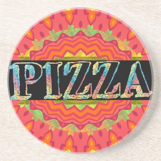 Dessous De Verre En Grès Pizza Beverage Coaster (Devant)