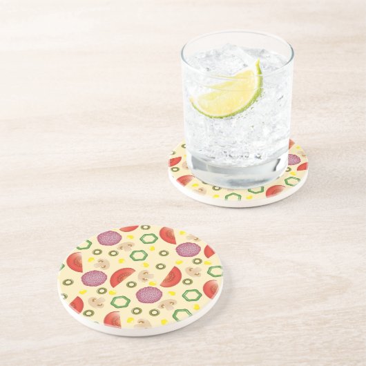 Dessous De Verre En Grès Pizza Motif 2 (Côté)