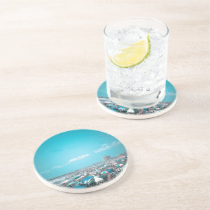 Dessous De Verre En Grès Plage côtière du Jersey Shore