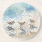 Dessous De Verre En Grès Plage des Bécasseaux Art (Devant)