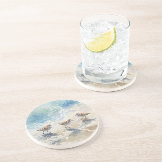Dessous De Verre En Grès Plage des Bécasseaux Art (Côté)
