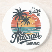 Dessous De Verre En Grès Plage d'été à Nassau Bahamas (Devant)