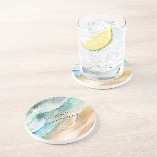 Dessous De Verre En Grès Plage Océan (Côté)