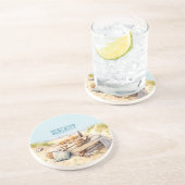 Dessous De Verre En Grès Plage Océan Sable Table Pique-Nique Nourriture (Côté)
