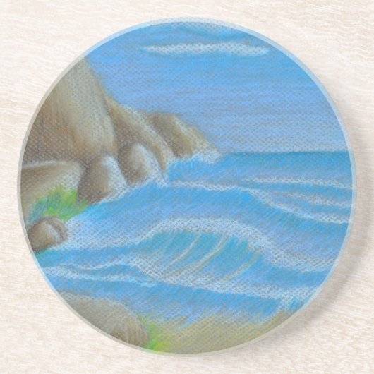 Dessous De Verre En Grès Plage rocheuse (Devant)