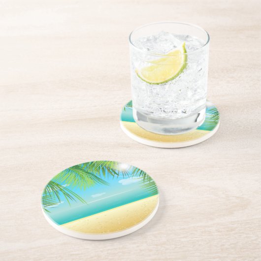 Dessous De Verre En Grès Plage tropicale (Côté)