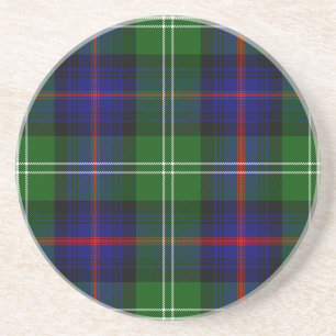 Dessous De Verre En Grès plaid bleu vert de tartan du sud