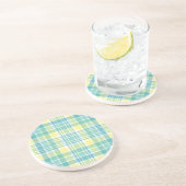 Dessous De Verre En Grès Plaid en pastel (Côté)