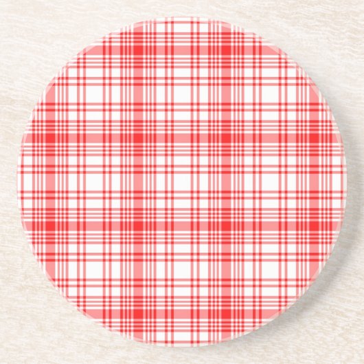 Dessous De Verre En Grès Plaid rouge (Devant)
