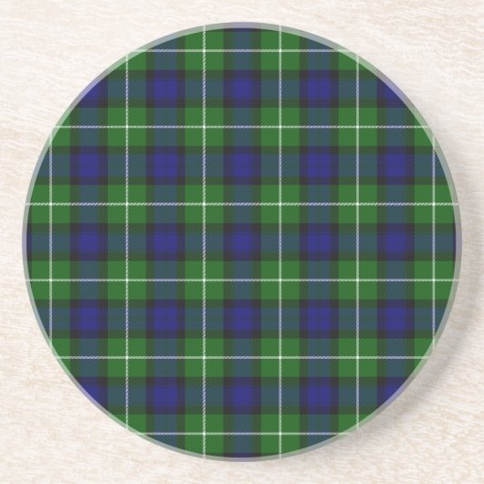 Dessous De Verre En Grès Plaid vert bleu Lamont tartan (Devant)