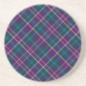 Dessous De Verre En Grès Plaid violet, bleu et vert (Devant)