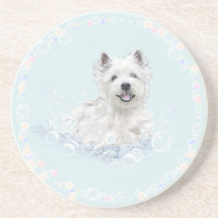 Dessous De Verre En Grès Plaisir du bain du Westie