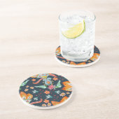 Dessous De Verre En Grès Plaisir floral : Aquarelle texture de fleurs (Côté)