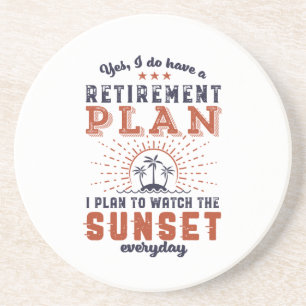 Dessous De Verre En Grès Plan De Retraite Drôle Retraité Regarder Le Couche