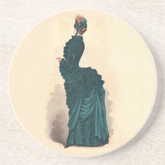 Dessous De Verre En Grès Planche de mode antique victorienne : Robe à tourn (Devant)