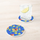 Dessous De Verre En Grès Planches de surf et masque de Tiki (Côté)