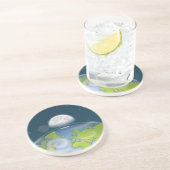 Dessous De Verre En Grès Planète Terre (Côté)