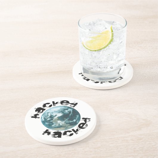 Dessous De Verre En Grès planète Terre piratée (Côté)