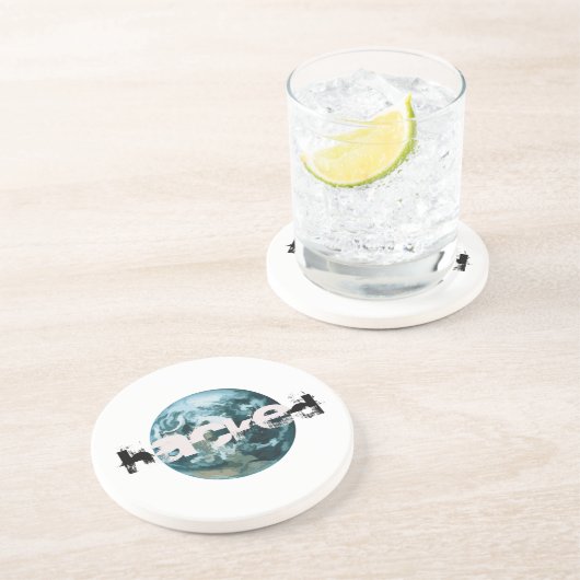 Dessous De Verre En Grès planète Terre piratée (Côté)