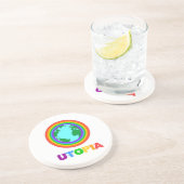Dessous De Verre En Grès Planète Utopia (Côté)