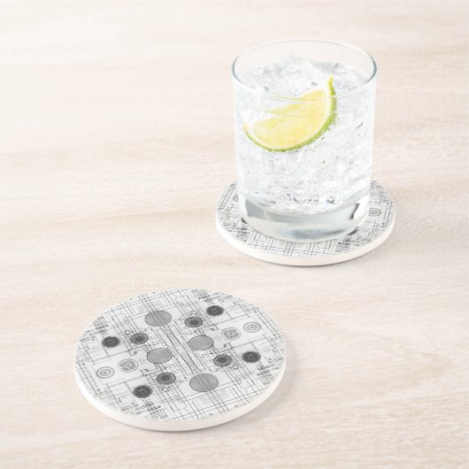 Dessous De Verre En Grès Plans de dessin technique Design blanc (Côté)