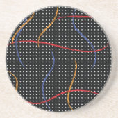 Dessous De Verre En Grès Plaque et points de peinture rétro (Devant)