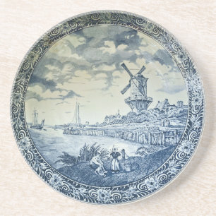 Dessous De Verre En Grès Plaque hollandaise Blue Delft